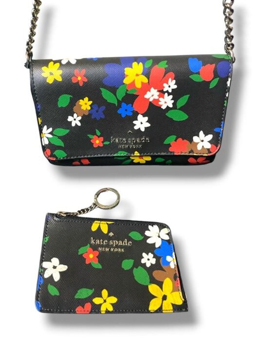 kate spade Handbags - kate spade Black Floral Crossbody Wallet Set